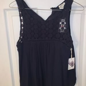 forever 21 tank navy flowers